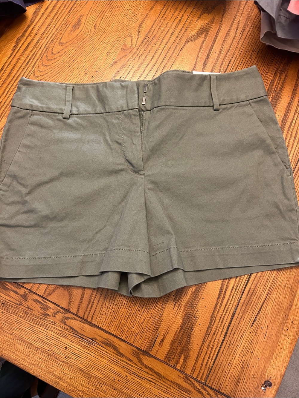 LOFT Olive Green High-Rise Tailored Shorts